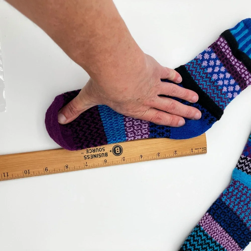Solmate Socks Raspberry Knitted Crew Socks Small Purple Blue Mismatched USA